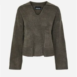 Pieces PC Nuna LS V-Neck Polo Knit