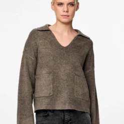 JJXX Select Store -Vero Moda Store Pieces PC Nuna LS V Neck Polo Knit MOREL 051822 3
