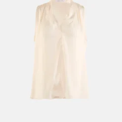 Silk Pleated Sleeveless Top